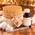 Coffret diffuseur paille naturelle taillée à plat, flacon de parfum et pipette transparente — étiquettes Collections d’âmes