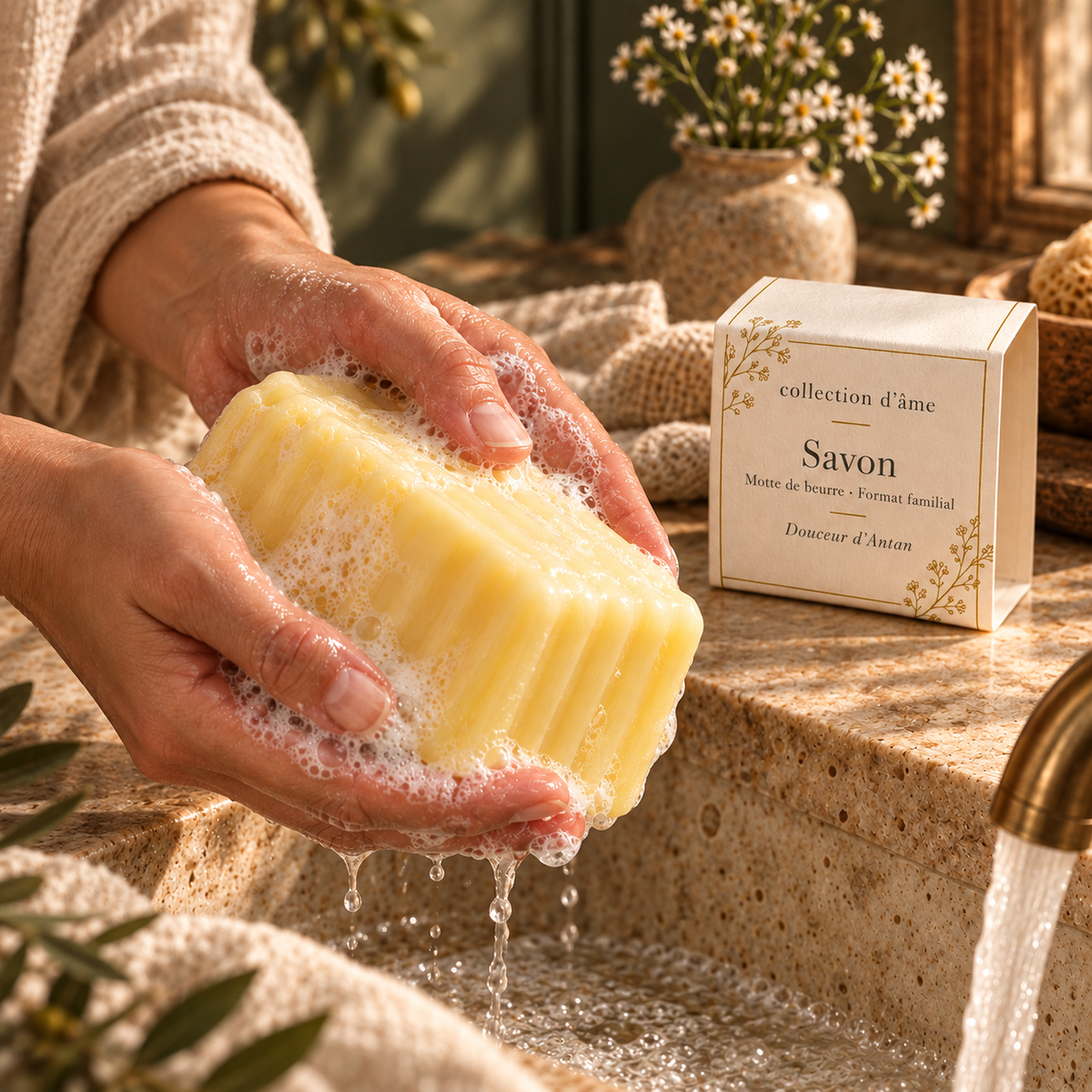 Savon - Format familiale - Motte de beurre — collection d’âme en utilisation