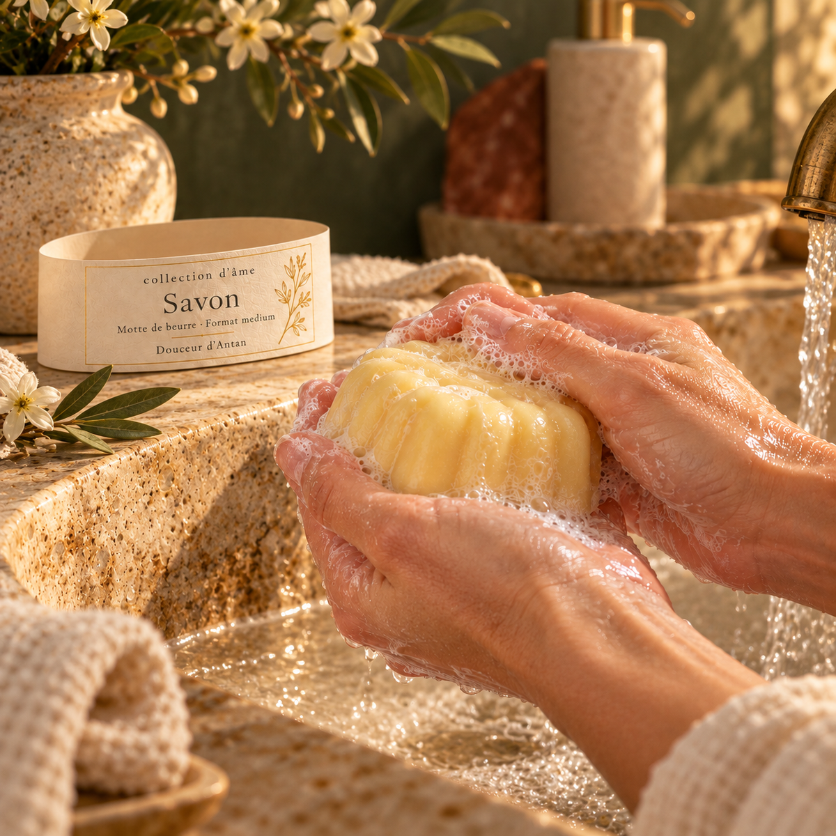 Savon - Méduim - Motte de beurre — collection d’âme en utilisation