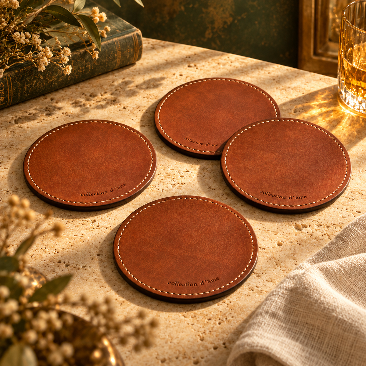 Sous-verre — signature discrète collection d’âme